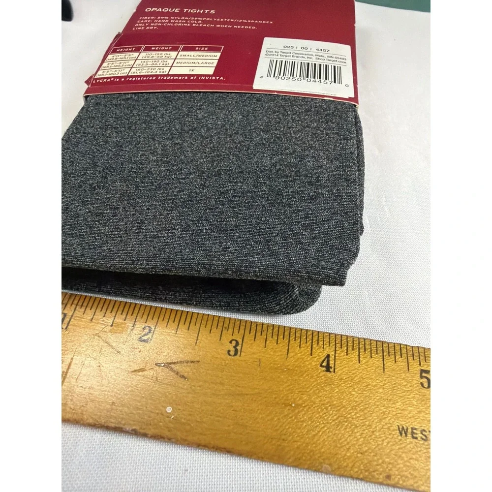Merona Opaque Tights Women‎ M/L Charcoal Heather Gray Nylon Spandex Minimalist